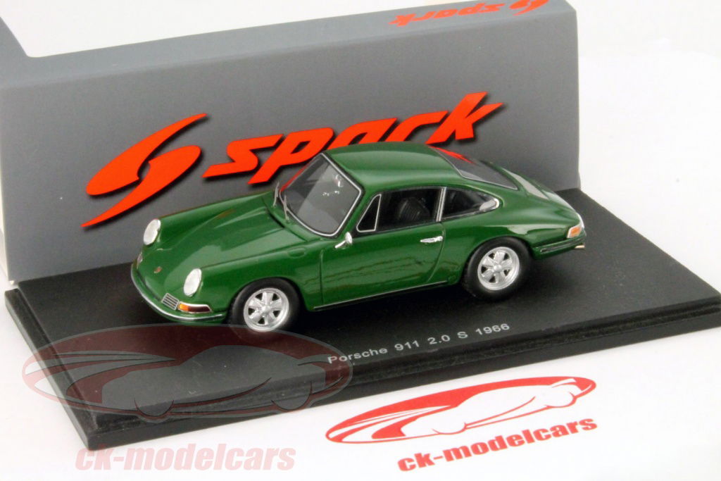 Spark 1:43 Porsche 911 2.0 S Coupe Year 1966 dark green