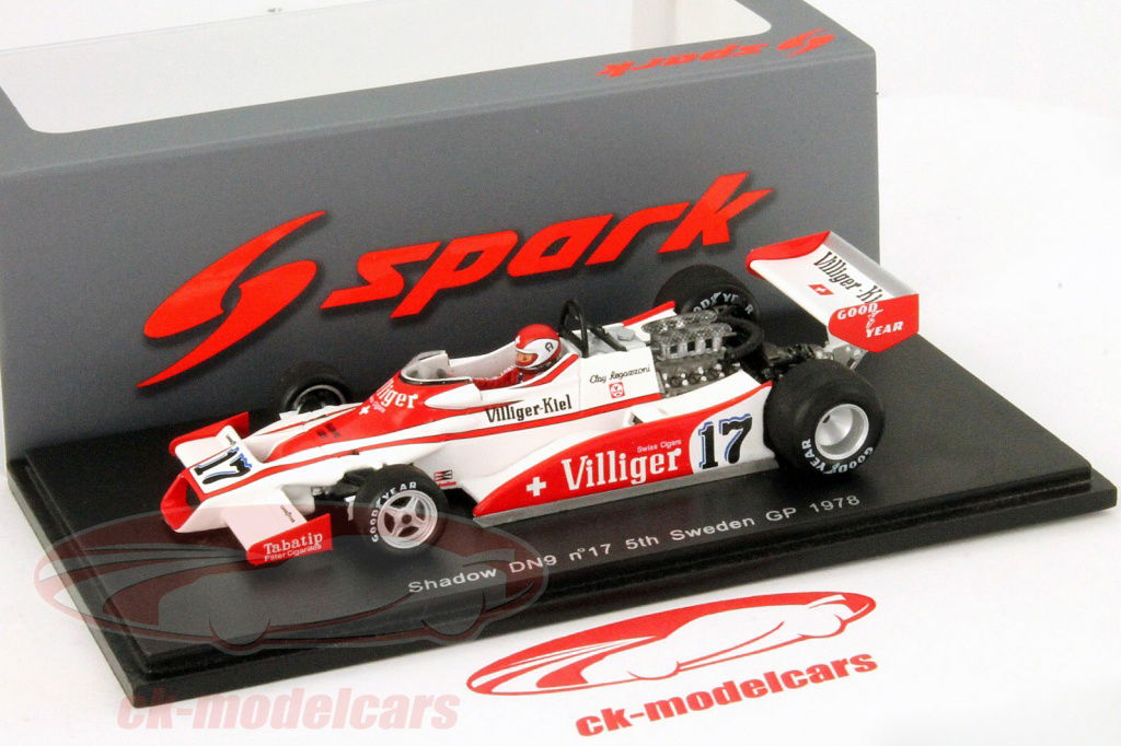 Spark 1:43 Clay Regazzoni Shadow DN9 #17 5th Sweden GP