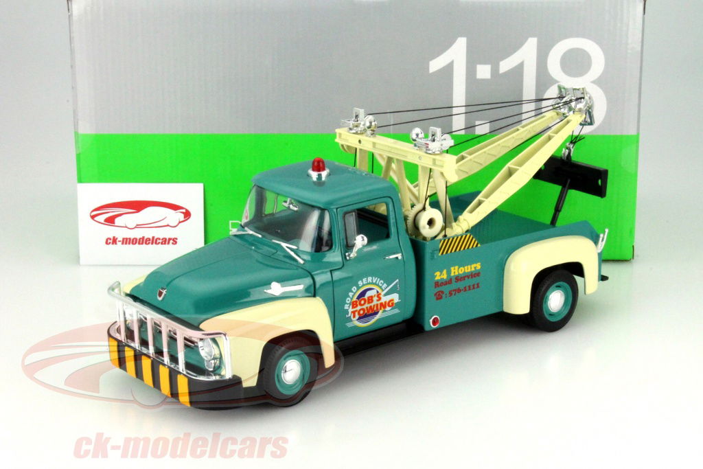 1/18 ウェリー　フォードF100 レッカー車　希少モデル　シボレー　ダッジ ウェリー 1956 フォード F100 レッカー 1:18 ダークブルー