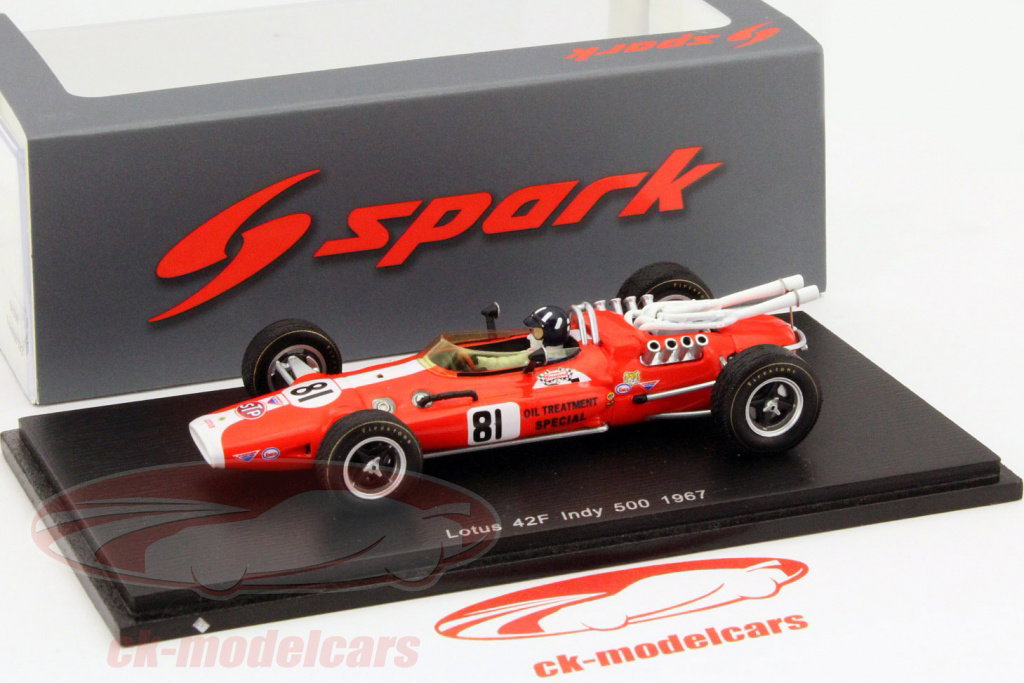 Spark 1:43 Lotus 42F #81 Indy 500 1967 Graham Hill S4275 モデル 車