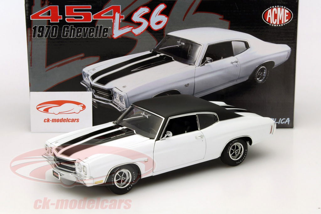 ミニカー　1/18 Chevelle 454 LS6(ホワイト×ブラック) [A1805508] GMP 1:18 Chevrolet Chevelle 454 LS6 Year 1970 white / black