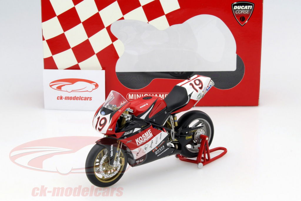 Minichamps 1:12 Ducati 998 RS #19 WSB 2003 Lucio Pedercini