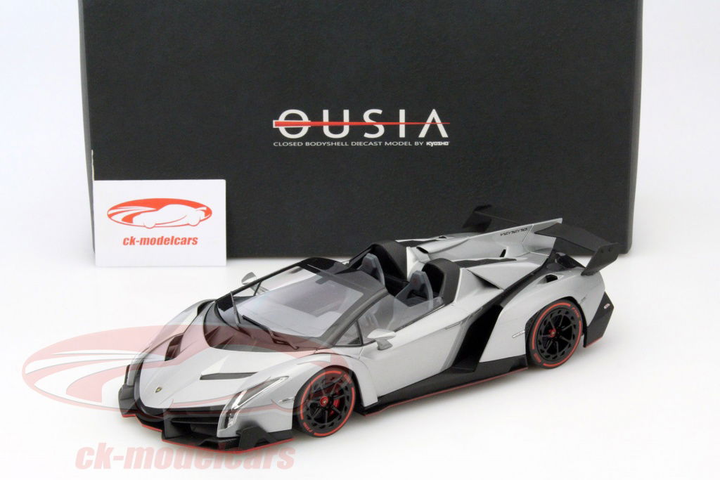 京商 Lamborghini Veneno 1/18 ミニカー 1/18 Kyosho Ousia Lamborghini Veneno Hardtop (Grey w/ Red