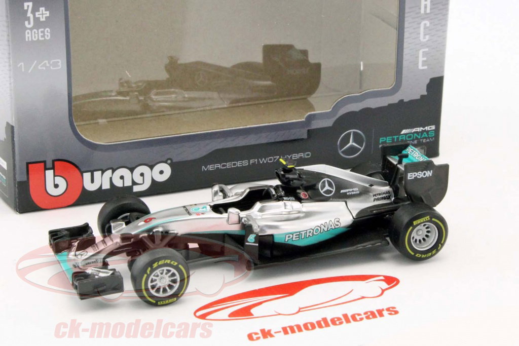 Bburago 1:43 Nico Rosberg Mercedes F1 W07 Hybrid #6 World Champion