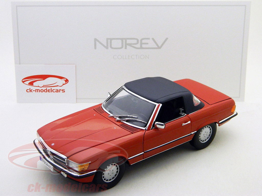 Norev 1:18 Mercedes-Benz 300 SL (R107) with soft Top red