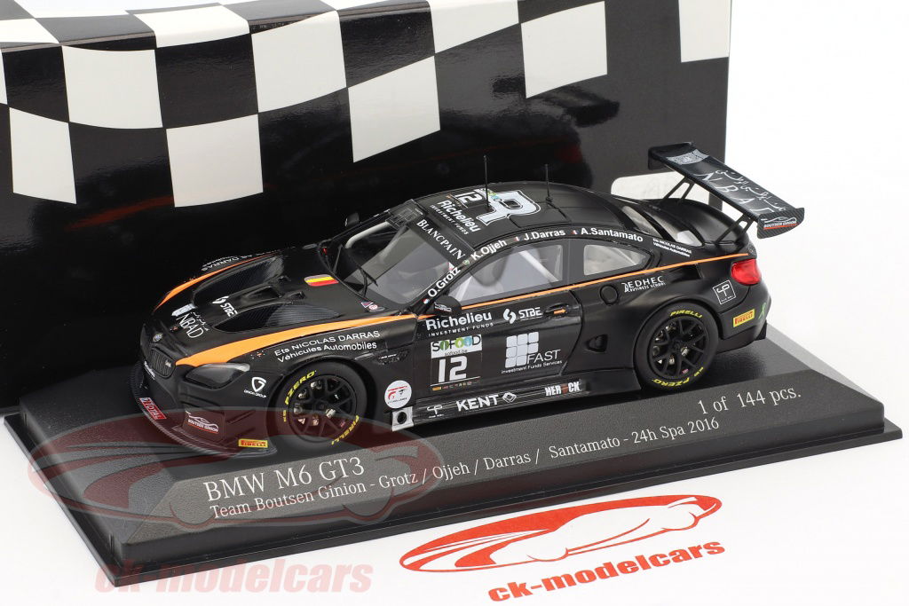 ミニカー MINICHAMPS BMW M6 GT3 2016 1/43 Minichamps 1:43 BMW M6 GT3 #12 24h Spa 2016 Grotz, Ojjeh