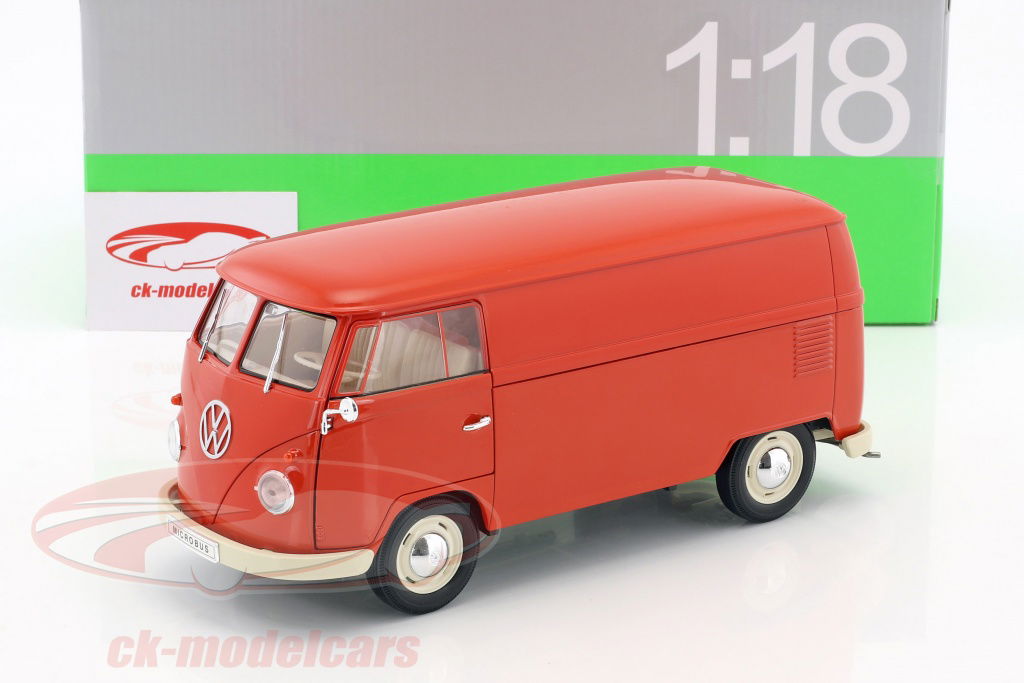 Welly 1:18 Volkswagen VW T1 Bus van year 1963 red 18053 model car
