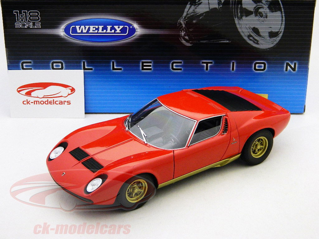 Welly 1:18 Lamborghini Miura P400 SV Year 1971 red 18017R