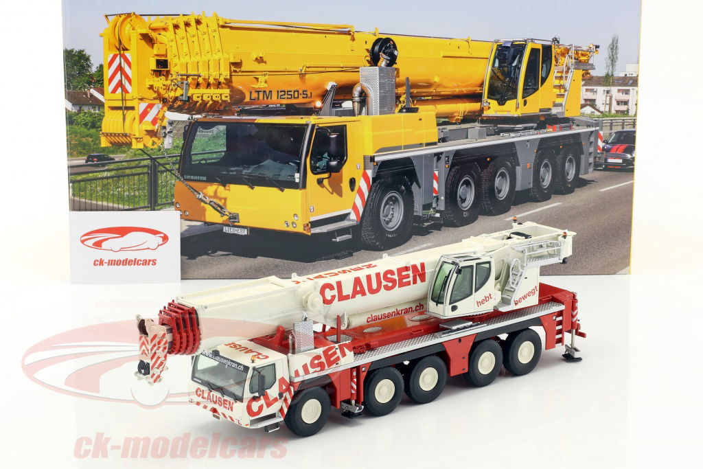 NZG 1:50 Liebherr LTM 1250-5.1 mobile crane Clausen red