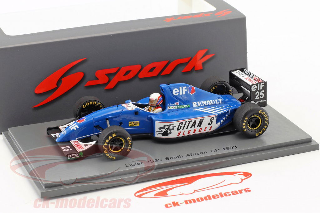 未展示 1/43 Spark 1993 Ligier JS39 South African GP #25 Renault