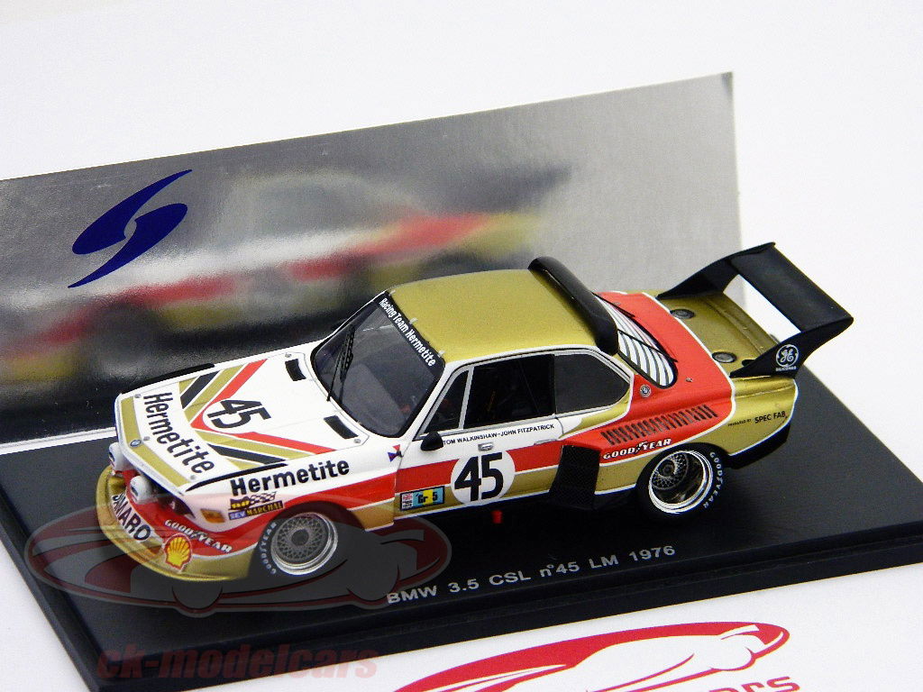 Spark 1:43 BMW 3.5 CSL #45 Walkinshaw, Fitzpatrick 24h