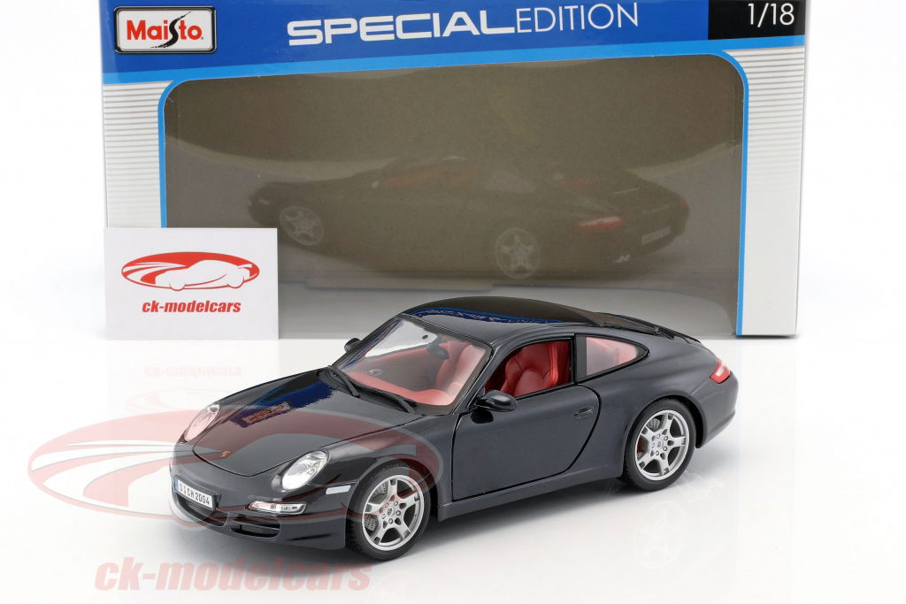 Maisto 1:18 Porsche 911 (997) Carrera S 深蓝色31692 模型汽车