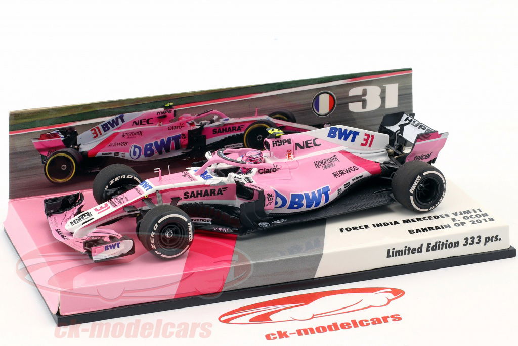 MINICHAMPS F1模型 Minichamps 1:43 Esteban Ocon Force India VJM11 #31 巴林GP