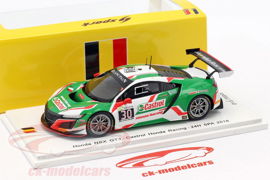 【中古】Spark 1/43 SB216 Honda NSX GT3-Castrol Honda Racing-24H SPA 2018 No.30[69][240069193592] Spark 1:43 Honda NSX GT3 #30 24h Spa 2018 Castrol Honda