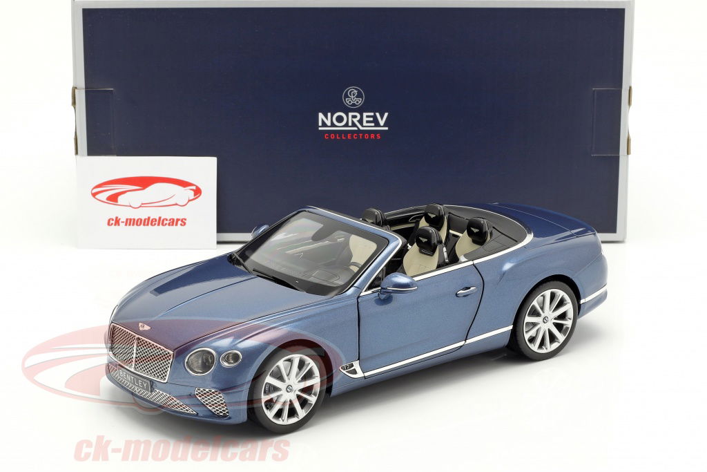 Norev 1:18 Bentley Continental GT Convertible year 2019 blue