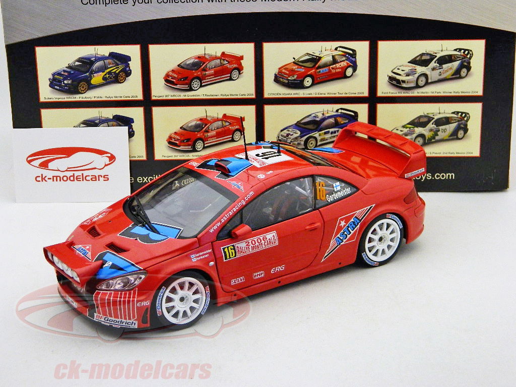 Maisto Peugeot 307 WRC ミニカー 1/18 PEUGEOT 307 WRC RALLYE # 5 GRONHOLM rouge au 1/18 MAISTO