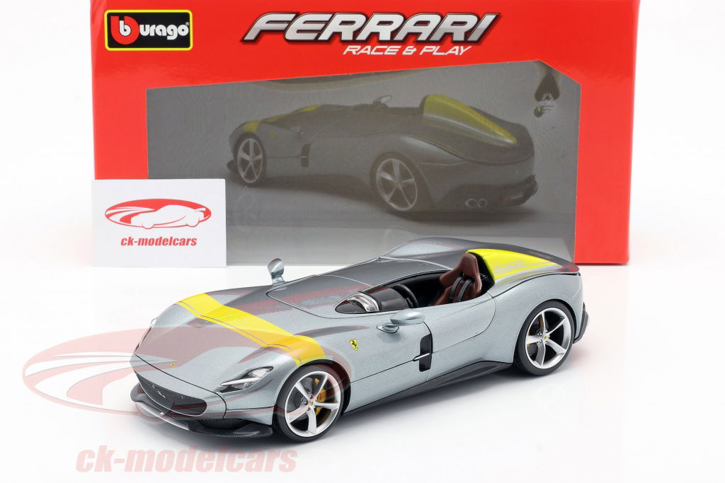 Bburago 1:18 Ferrari Monza SP1 year 2019 grey metallic