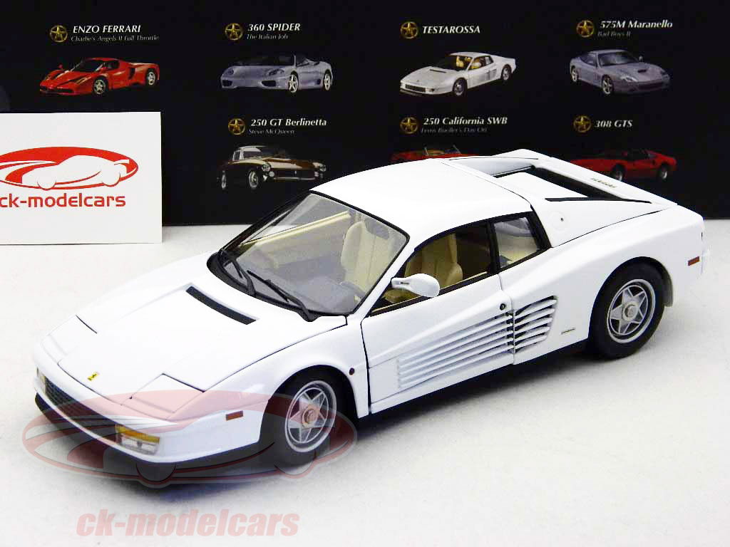 美品　希少ミニカー　フェラーリ テスタロッサ　Miami Vice White HotWheels Elite 1:18 Ferrari Testarossa Miami Vice 1984