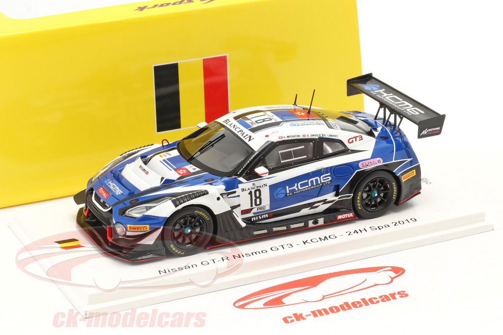 1/43 スパーク SB262 日産 GT-R ニスモ GT3 24H 2019 Spark (スパーク) 1/43 日産 GT-R Nismo GT3 No.18 KCMG 24H Spa