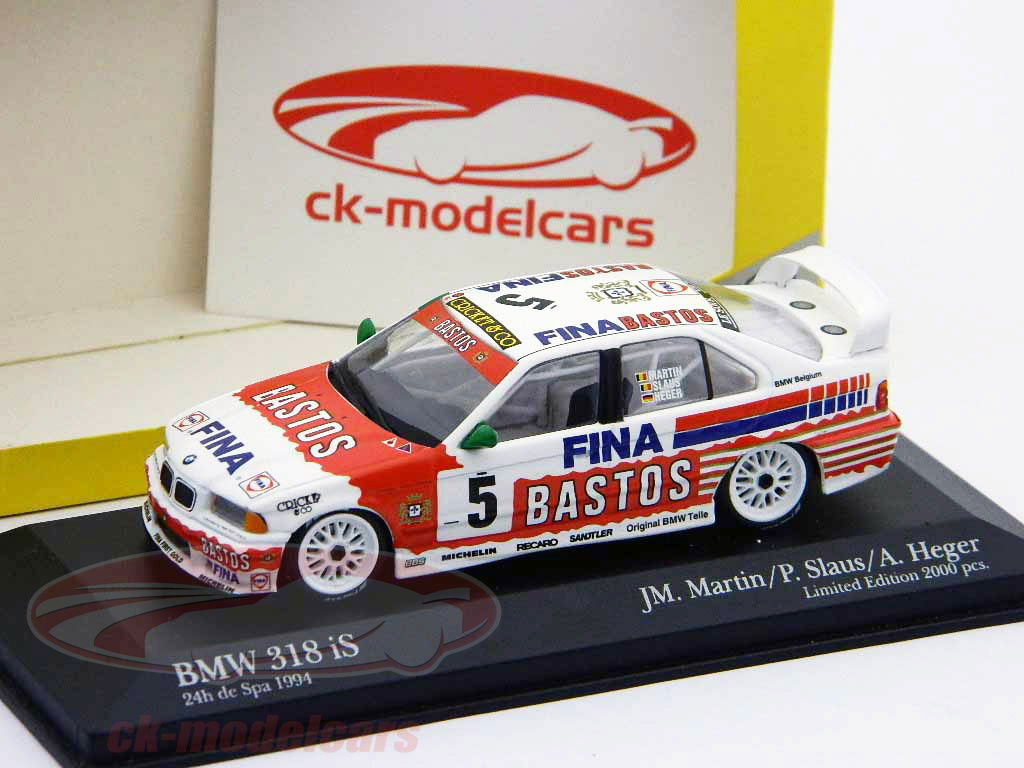 自動車 BMW 318i TEAM FINA 1994 Dues BMW 318 is BMW Fina Bastos Team 3° 24H Spa 1994 - scale 1