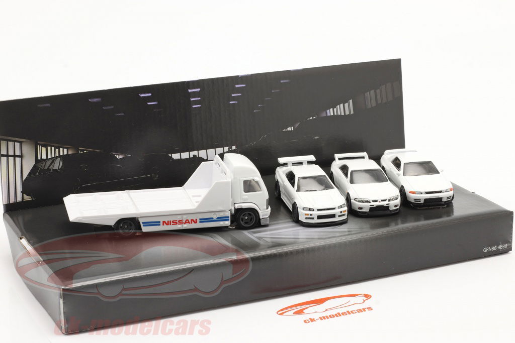 Hot Wheels Nissan Skyline&積載車4台セット HotWheels 1:64 4-Car Set Nissan: Flatbed Truck & 3x Nissan