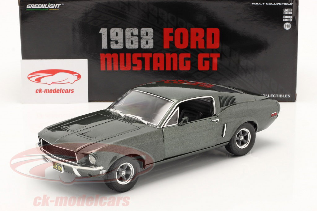 Greenlight 1:18 Ford Mustang GT 建設年 1968 濃い緑色 メタリック