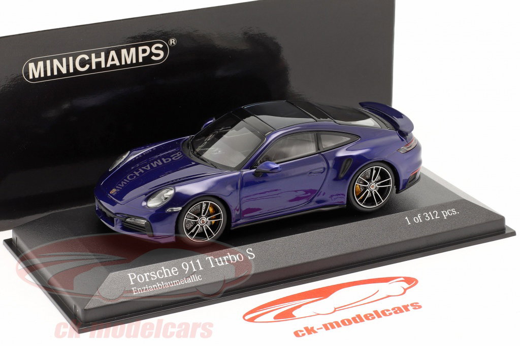 Minichamps 1:43 Porsche 911 (992) Turbo S year 2020 gentian blue