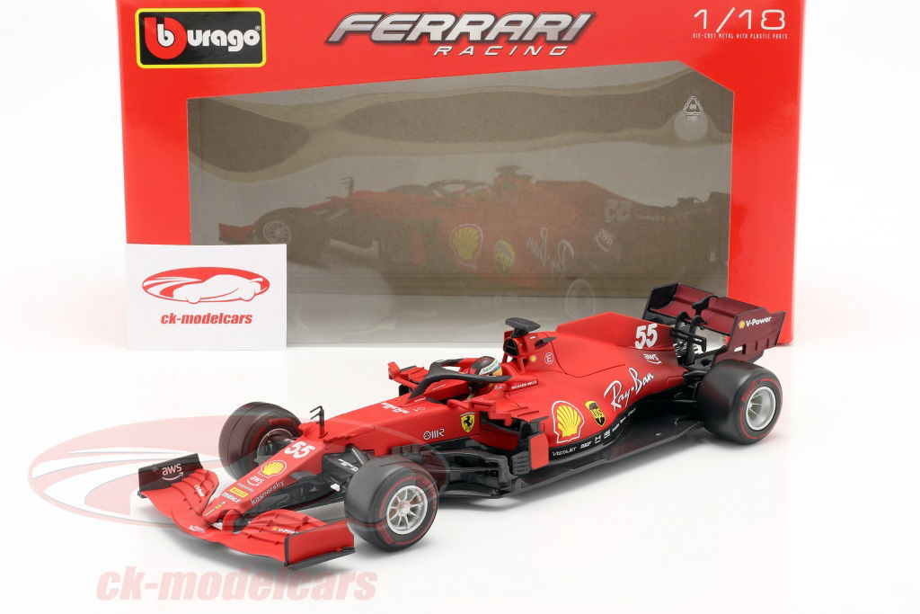 Bburago 1:18 Carlos Sainz jr. Ferrari SF21 #55 formula 1