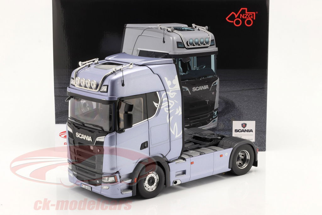 NZG 1:18 Scania V8 730S 4x2 Tractor fiction blue 1019/22 model car