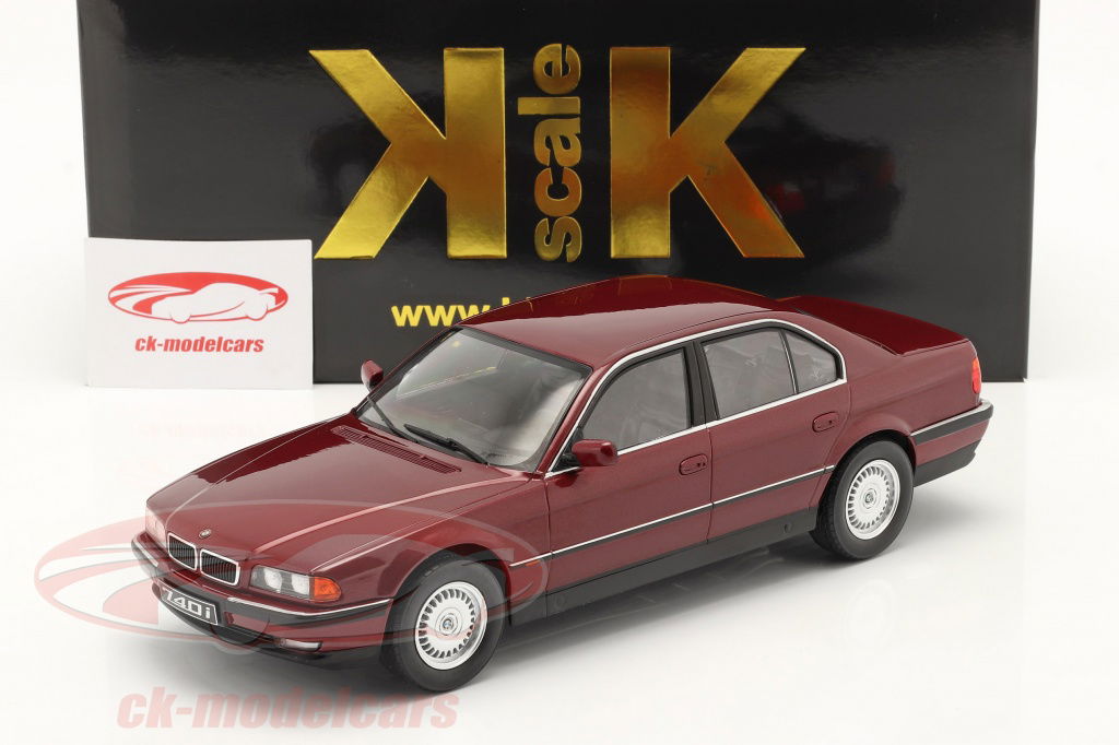 KK-Scale 1:18 BMW 740i (E38) Series 1 1994 dark red metallic