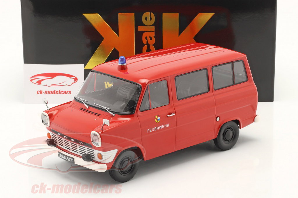KK-Scale 1:18 Ford Transit MK1 Van fire Department 1965-1970 red