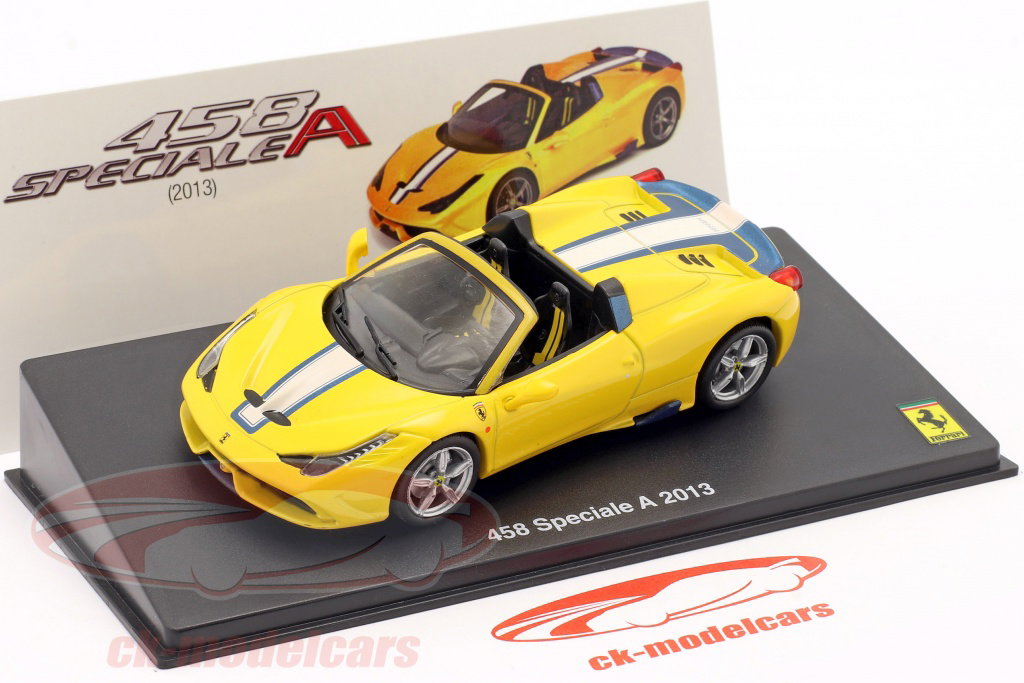 Altaya 1:43 Ferrari 458 Speciale A year 2013 with showcase yellow