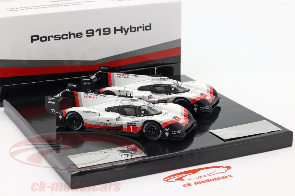 イクソ 1/18 ポルシェ 919  Evo  #2 Ixo 1:43 2-Car Set Porsche 919 Hybrid Evo #1 records lap