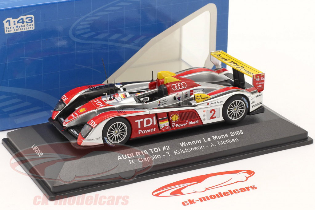 Ixo 1:43 Audi R10 TDI #2 勝者 24h LeMans 2008 Capello, Kristensen