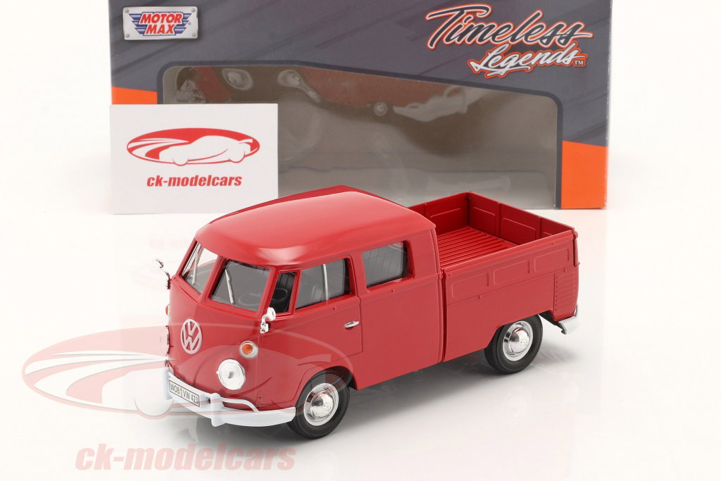 MotorMax 1:24 Volkswagen VW Type 2 ダブルキャビン 赤 79343 モデル