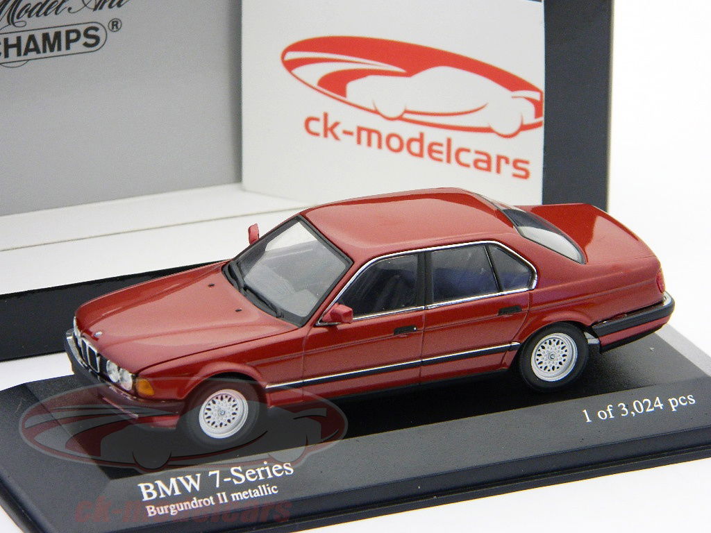 BMW 7-Series 1986 Red llic ミニカー Minichamps 1:43 BMW 7-Series 1986 burgundy red metallic