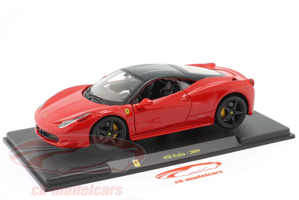 Bburago 1:24 Ferrari 458 Italia year 2009 red / black CK75614