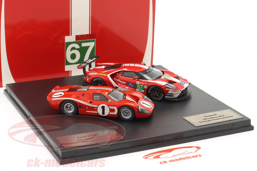 Ixo 1:43 2-Car Set 24h LeMans: Ford GT40 #1 1967 & Ford GT #67