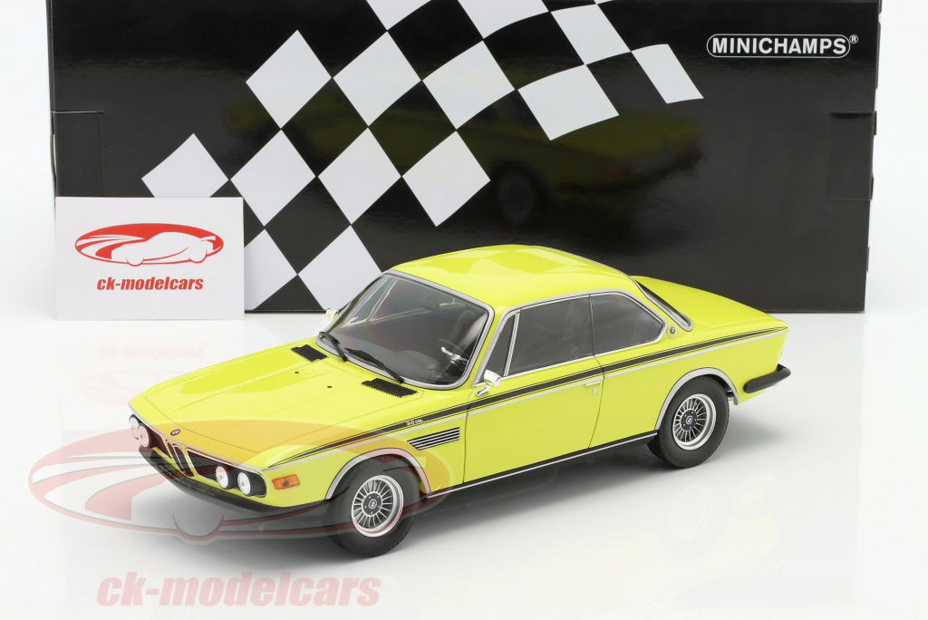 入手困難 ミニチャンプス 1/18 BMW 3.0 CSL 1971 ミニカー Minichamps 1:18 BMW 3.0 CSL year 1971 yellow 155028130 model car