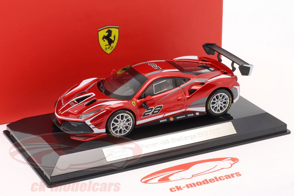 Bburago 1:43 Ferrari 488 Challenge EVO #28year 2020 red / white 18