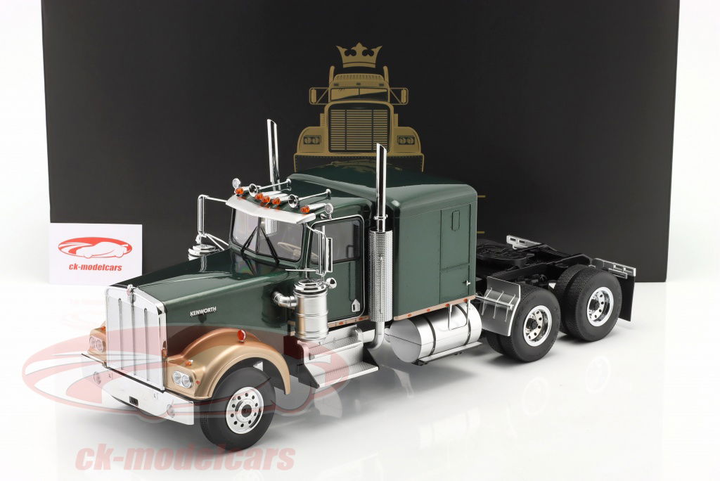 ミニカー　1/18 Kenworth W900(グリーンメタリック×ゴールド) [RK180124] Road Kings 1:18 Kenworth W900 truck dark green / gold