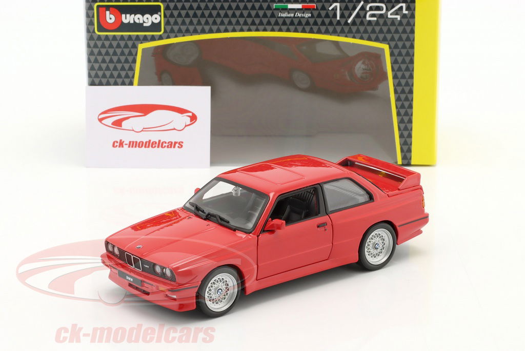 Bburago 1:24 BMW M3 (E30) year 1988 red 18-21100R model car 18