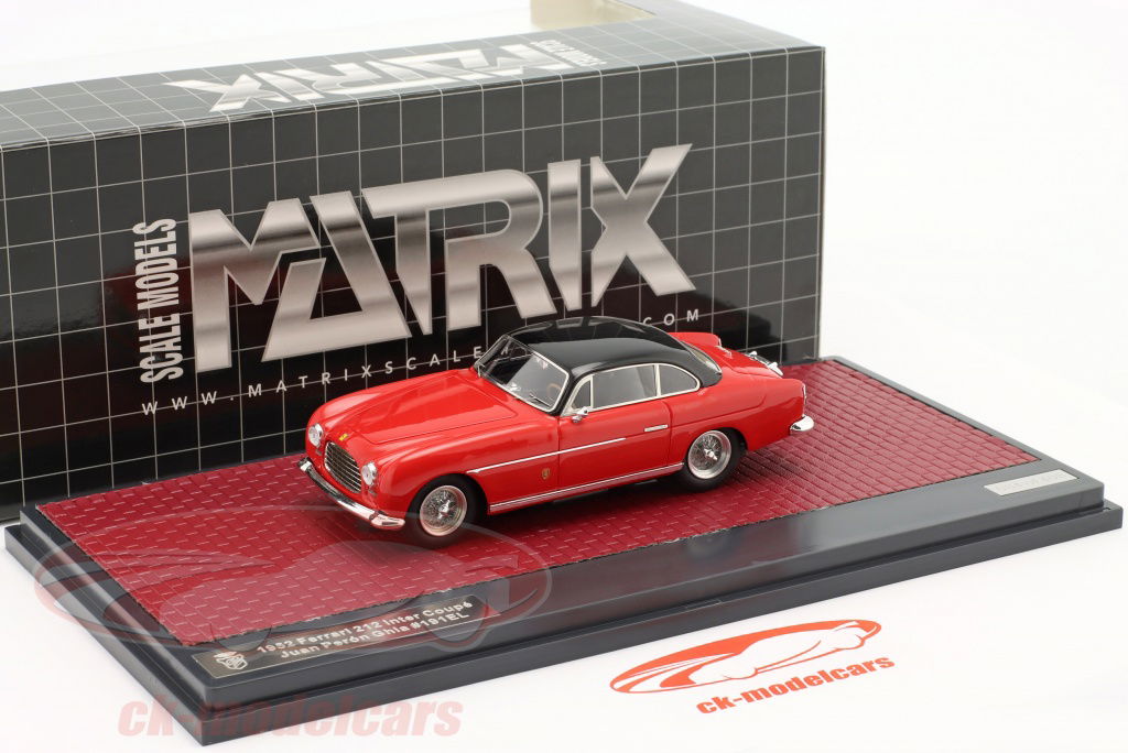 ミニカー　1/43 フェラーリ 212 インタークーペ Juan Peron Ghia 1952(レッド×ブラック) [MX50604152] Minicar 1/43 Ferrari 212 Intercoupe Juan Peron Ghia 1952 Red