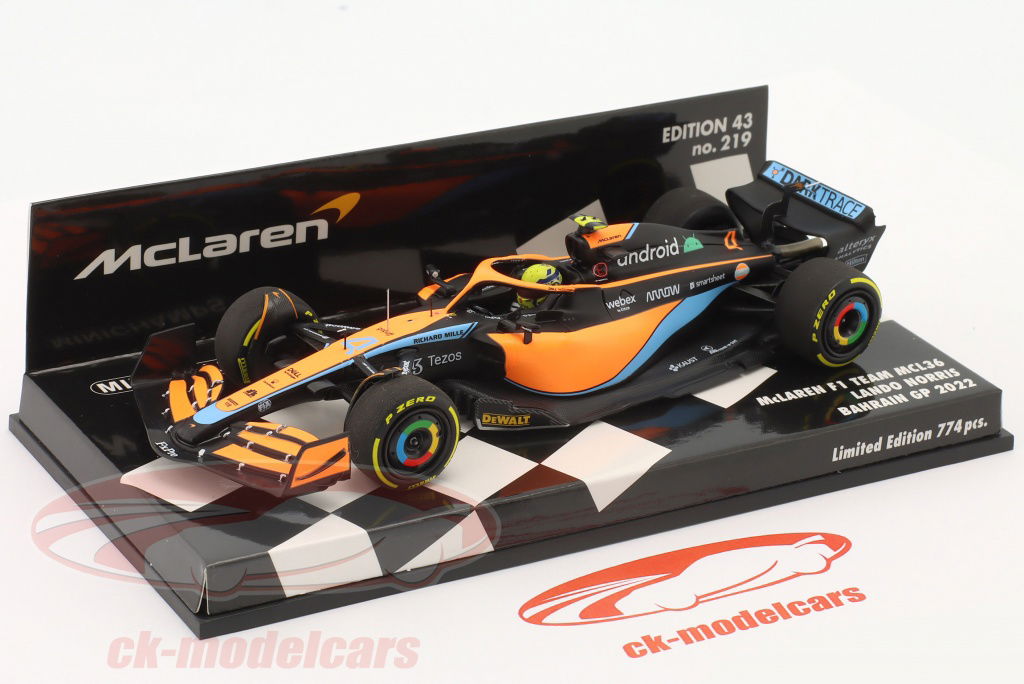 McLaren MCL34 Lando Norris サイン入りボード付き Decal for 1:18 McLaren F1 MCL60 #4 L. Norris #81 O. Piastri