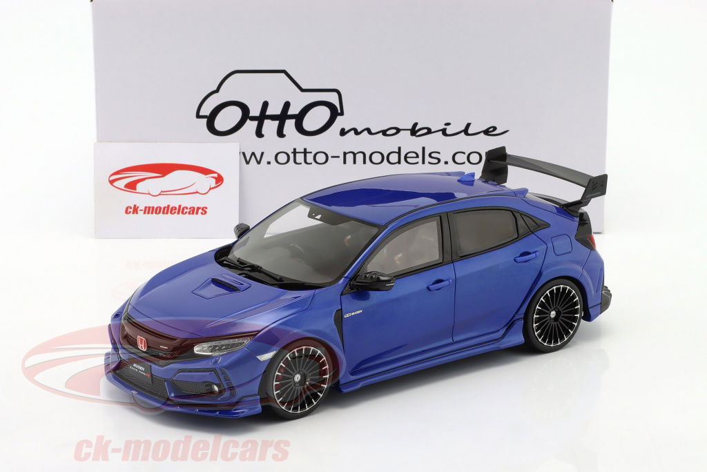 1/18 Honda CIVIC(シビック) FK8 Type R Mugen 2020 Blue(ブルー) 完成品 ミニカー(OT987) OttO mobile(オットーモビル) Ottomobile 1:18 Honda Civic FK8 Type R year 2020 mugen blue