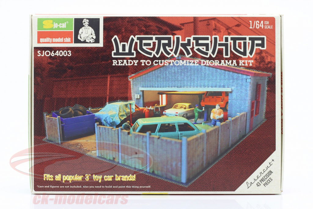 ☆ Garage Diorama Item SBC　　　　　　　　　　【限定品】 Sjo-Cal 1:64 workshop garage diorama set Sjo64003 model car