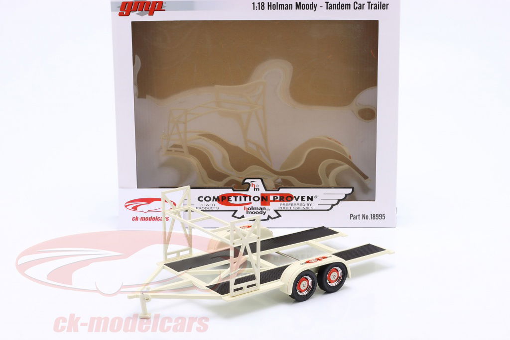 GMP 1:18 Tandem Car Trailer Holman Moody cream white 18995 model