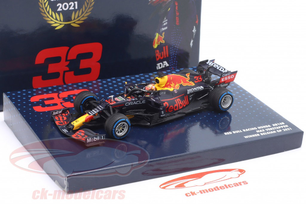 Minichamps 1:43 M. Verstappen Red Bull Racing RB16B #33 winner Spa