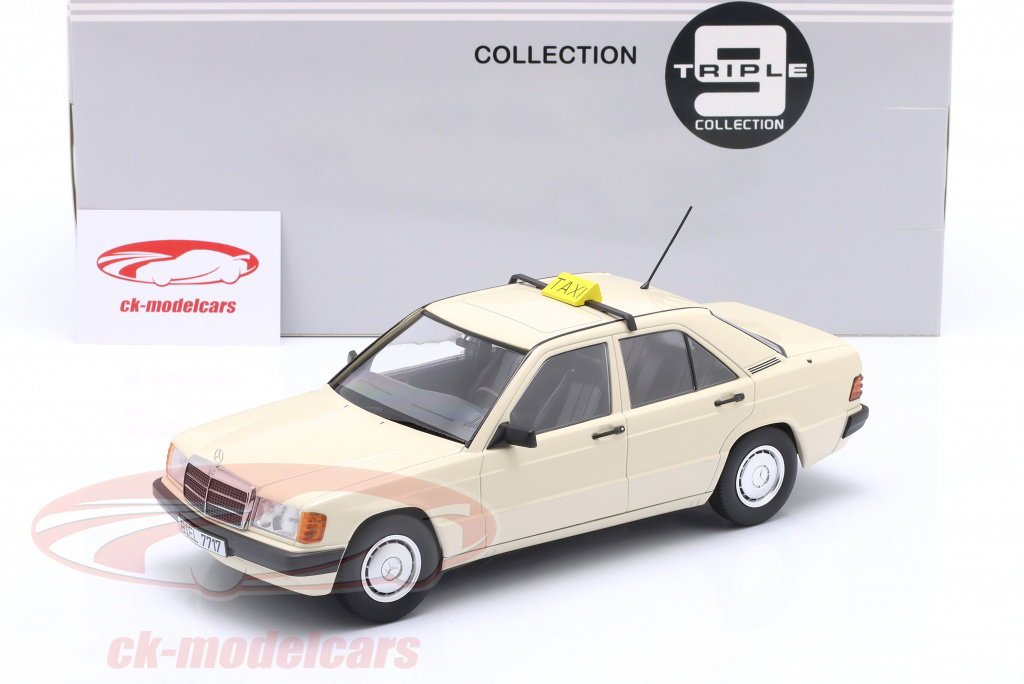 Triple9 1:18 Mercedes-Benz 190 (W201) taxi year 1993 ivory T9
