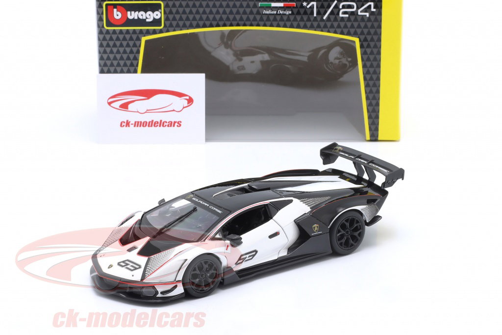 Bburago 1:24 Lamborghini Essenza SCV12 建設年 2021 白 メタリックな